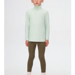 Soft Yeşil Basic Kışlık Tam Balıkçı Yaka Uzun Kollu Kız Çocuk Tişört