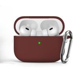 Soft Yumuşak Lansman Esnek Silikon Airpods Pro 3 ile uyumlu İçi Kadife Kulaklık Kılıfı ve Karabina Anahtarlık (Bordo, Airpods Pro 3)