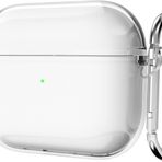 Soft Yumuşak Şeffaf Esnek Silikon Airpods 3 ile uyumlu Kulaklık Kılıfı ve Karabina Anahtarlık (Şeffaf, Airpods 3)