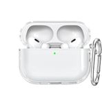 Soft Yumuşak Şeffaf Esnek Silikon Airpods Pro 2 ile uyumlu Kulaklık Kılıfı ve Karabina Anahtarlık (Şeffaf, Airpods Pro 2)