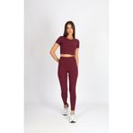 soft&basic Kadın Fit Toparlayıcı ve Esnek Bordo Premium Kumaş Tayt