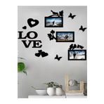 softclass Fotoğraf Çerçevesi 3'lü 10x15 Lazer Kesim Ahşap Duvar Süsü Dekorasyon Ürünü Love