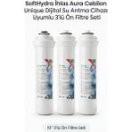 Softhydra Ihlas Aura Cebilon Unique Dijital Uyumlu 3’lü Inline Ön Filtre Seti 10” - Beyaz