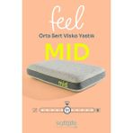 Softlife Feel Mid Visko Yastık - Orta Sert Visco Ortopedik Yastık 60x40x12cm - 60 x 40 cm - Gri