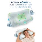Softlife NOVA ICE Serinletici Kılıflı Visco Soğuk Yastık Ortopedik Boyun Destekli Memory Foam Ergonomik Yastık 62x42x13/10cm
