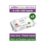 Softline Fresher Sensitive 90 Yaprak 6 Paket Islak Mendil Aloever