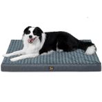 SOFTMATE Köpek yatağı, ortopedik yumurta sandığı, köpük pedi, yıkanabilir ve su geçirmez kılıf, yumuşak, pelüş köpek sandığı, orta boy köpekler için kaymaz tabanlı, 35 pound'a kadar