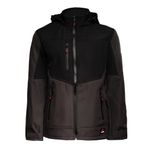 Softshell Kapşonlu Parçalı Mont Füme-Siyah XS