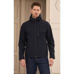 Softshell Siyah Mont Kapşonu Çıkarılabilir Su İtici Rüzgar Geçirmez - Lacivert - 2XL
