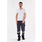 Softshell Su Kaydırıcı Rüzgar Geçirmez Reflektörlü Pantolon 5 Cepli GRİ-4XL