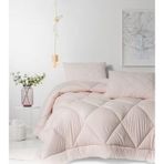 Softwash Çift Kişilik Yorgan Seti Pembe 180x200 Lastikli Çarşaf