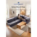Sofya Büyük Köşe | Aktivite Koltuğu | Oyun Koltuğu | Sünger Koltuk | Sinema Koltuğu. 270x180 CM (Antrasit)