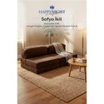 Sofya İkili Koltuk Düz Kol| Oyun Koltuğu | Sünger Koltuk | Sinema Koltuğu. 90x190 CM (Bej)