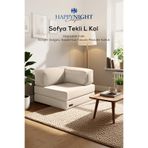 Sofya Tekli Koltuk L Kol | Oyun Koltuğu | Sünger Koltuk | Sinema Koltuğu. 90x90 CM (Krem)