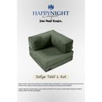 Sofya Tekli Koltuk L Kol | Oyun Koltuğu | Sünger Koltuk | Sinema Koltuğu. 90x90 CM (Yeşil)