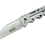SOG AC78 Gri Yaprak Kamp Çakı 14,5 cm - Metal Sap, Kılıflı