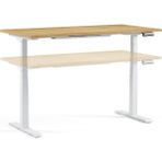 SOGA Spaces Regula Desk 2P - Elektrikli Yüksekliği Ayarlanabilir Çalışma Masası (Beyaz Ayak, Antrasit Tabla - 200 x 80) - 200x80 - Beyaz - Antrasit
