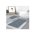 sogex Banyo Paspası Süper Su Emici Kaymaz Tabanlı Banyo Paspası Diatomit Paspas Süperemici (58X38CM)(GRİ)