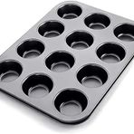 SOGUD 12'li Muffin Kalıbı - Yapışmaz Metal Cupcake Kalıbı - Fırına Uygun Kek ve Muffin Pişirme Tepsisi - Yuvarlak Gözlü Dayanıklı Kek Kalıbı - Kolay Temizlenir - Ev Tipi Kullanıma Uygun