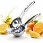 SOGUD Limon Sıkacağı Paslanmaz Çelik - Manuel Narenciye Presi - Portakal Mandalina İçin El Tipi Meyve Suyu Aparatı - Dayanıklı Metal Gövde - Ergonomik Tutma Saplı Mutfak Yardımcısı