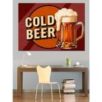 Soğuk Bira Bardağı "Cold Beer" Dekoratif Kanvas - Mdf Ahşap Tablo