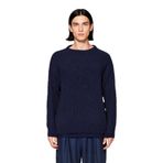 Soğuk Kış Günleri İçin Erkek Oversize Kalıp Bisiklet Yaka Rahat Triko Kazak Basic Stil Kaliteli -Lacivert-L