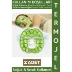 Soğuk Sıcak Kompres Termojel Sakinleştiren Ağrı Şişkinlik Azaltan Salatalık Desen Yüz Maskesi 2 Adet