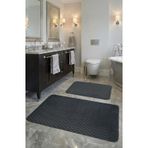 Söğüt Kaymaz Taban, Süper Emici 2'li Banyo Paspası Seti 60x100 50x60 cm (Antrasit)