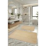 Söğüt Kaymaz Taban, Süper Emici 2'li Banyo Paspası Seti (Camel) 60x100 cm 50x60 cm