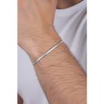 Söğütlü Silver 925 ayar Gümüş balık sırtı ezme italyan model erkek zincir bileklik [barcode]