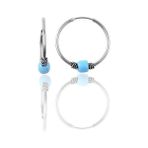 Söğütlü Silver Gümüş 12 mm Mini Turkuaz Taşlı Halka Küpe