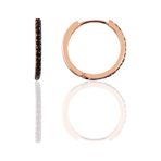 Söğütlü Silver Gümüş 17 mm Rose-Siyah Taşlı Tamtur Halka Küpe