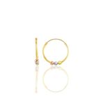 Söğütlü Silver Gümüş Altın Yaldızlı 18 mm Renkli Doricalı Halka Küpe