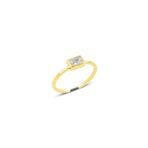 Söğütlü Silver Gümüş altın yaldızlı Baget taşlı ayarlamalı yüzük [barcode]