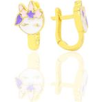 Söğütlü Silver Gümüş Altın Yaldızlı Mineli Pembe Rüya Çocuk Küpesi SGTL12580GOLD - 1 cm - Gümüş - Gold - Rose