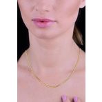 Söğütlü Silver Gümüş altın yaldızlı örgü modeli italyan zincir kolye