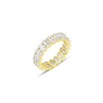 Söğütlü Silver Gümüş altın yaldızlı oval baget kesim zirkon taşlı tamtur yüzük [barcode] 11