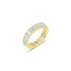 Söğütlü Silver Gümüş altın yaldızlı oval baget kesim zirkon taşlı tamtur yüzük [barcode] 21