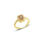 Söğütlü Silver Gümüş altın yaldızlı, renk değiştiren zultanit taşlı baget kesim yüzük 10