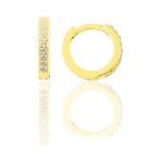 Söğütlü Silver Gümüş Altın Yaldızlı Zirkon Taşlı 11 Mm Halka Küpe Tragus Piercin