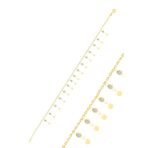 Söğütlü Silver Gümüş altın yaldızlı zirkon taşlı çift sıra pullu halhal [barcode]