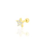 Söğütlü Silver Gümüş altın yaldızlı zirkon taşlı yıldız Tragus helix Piercing küpe [barcode]