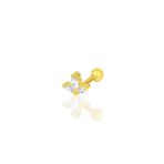 Söğütlü Silver Gümüş altın yaldızlı zirkon üç taşlı Tragus helix Piercing küpe [barcode]