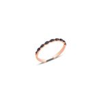 Söğütlü Silver Gümüş ayarlamalı rose safir taşlı ince yüzük