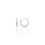 Söğütlü Silver Gümüş Rodyumlu 14 mm Burgu Modeli Halka Küpe