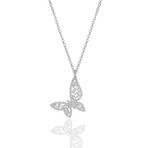 Söğütlü Silver Gümüş rodyumlu baget kesim zirkon taşlı kelebek kolye [barcode]
