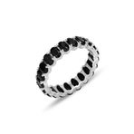 Söğütlü Silver Gümüş rodyumlu oval baget kesim onix taşlı tamtur yüzük [barcode] 22