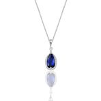 Söğütlü Silver Gümüş rodyumlu safir ve zirkon taşlı damla modeli kolye [barcode]