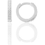 Söğütlü Silver Gümüş Rodyumlu Zirkon Taşlı 11 mm Halka Küpe Tragus Piercing Helix Kıkırdak Küpesi - Renkli