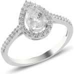 Söğütlü Silver Gümüş rodyumlu zirkon taşlı damla modeli yüzük 9